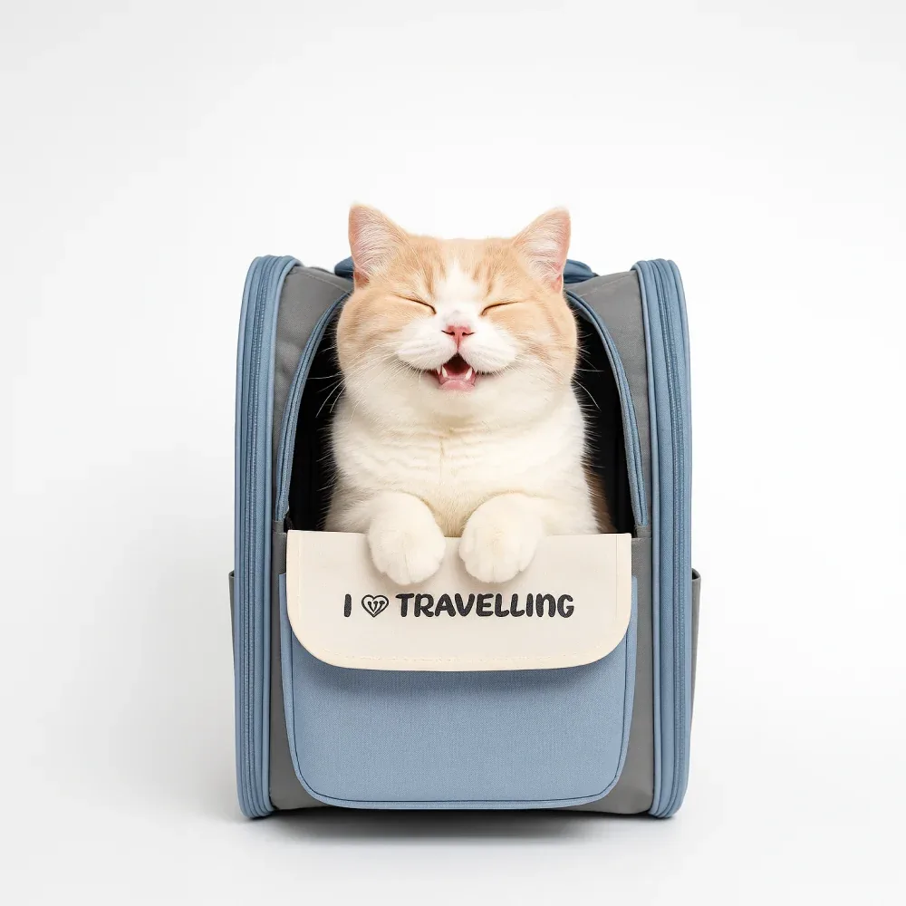 Skatrs Carrier Backpack with Front Pocket for Cats (Grey)