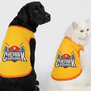 Skatrs Chepawk Superkings Cricket Jersey for Dogs and Cats (Yellow)