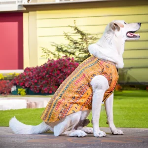 Skatrs Cotton Printed Kurta for Dogs and Cats (Yellow)
