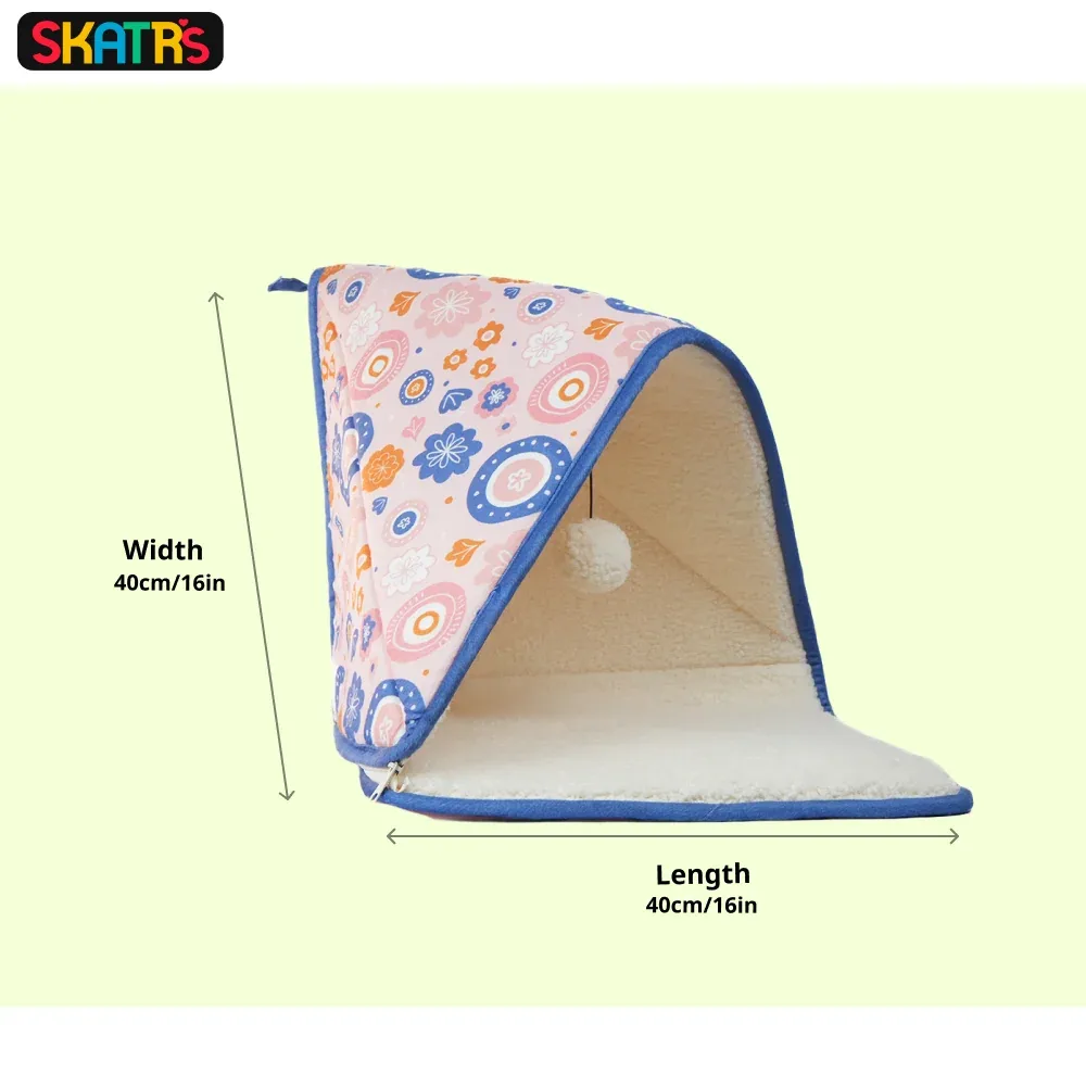 Skatrs Cozy Tent for Cats, Kittens and Small Dogs (Pink and Blue) - Image 2