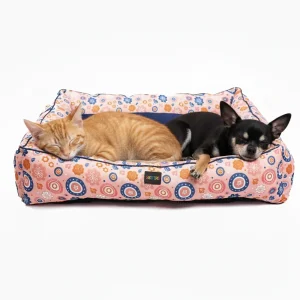 Skatrs Floral Bed for Dogs & Cats (Pink/Blue)