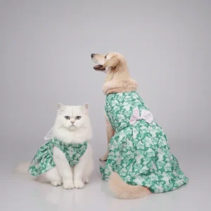 Skatrs Floral Grace Dress for Dogs and Cats (Blue)