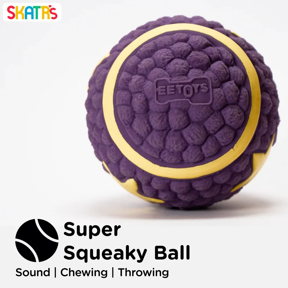 Skatrs Interactive Latex Star Squeaky Ball Toy for Dogs and Cats (Purple) | Chewing, Floating, Training, and Bouncing - Image 2