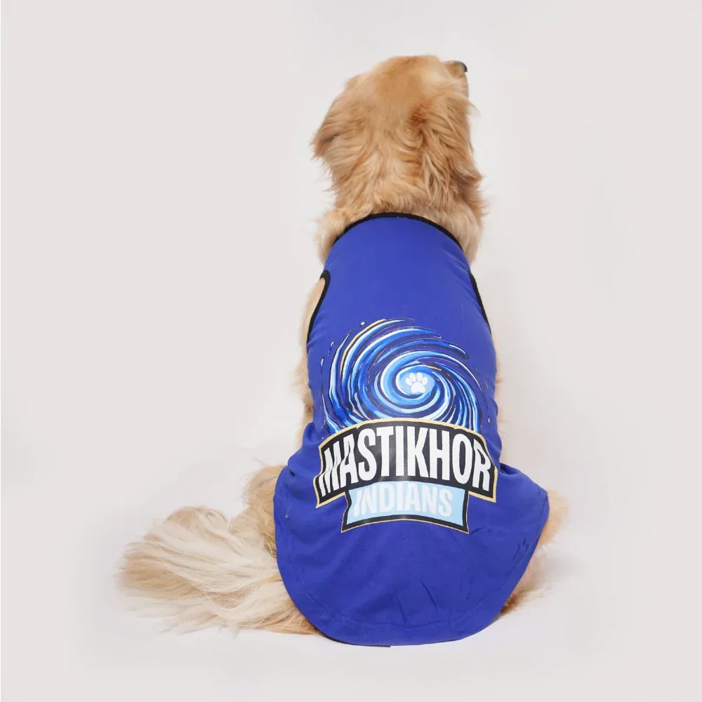 Skatrs Mastikhor Indians Cricket Jersey for Dogs and Cats (Blue) - Image 2