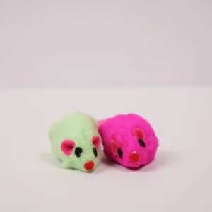 Skatrs Mouse Rattle Toy Set for Cats (Cyan/Pink)