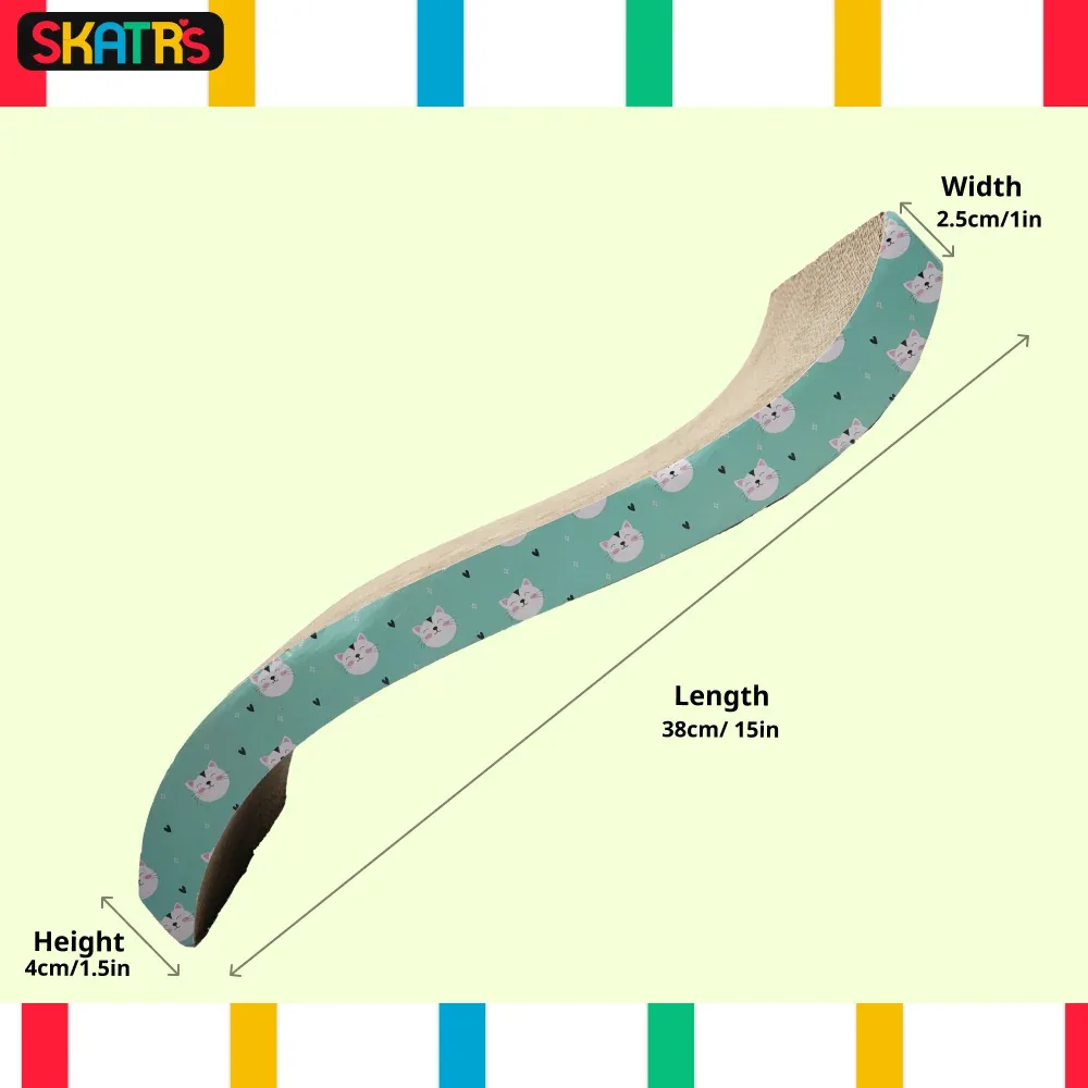 Skatrs Satisfying Wave Cat Scratcher with 2g Premium Catnip Free (Length 51cm) - Image 2