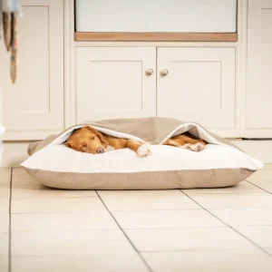 Sleepy Burrows Bed With Removable Cover In Clay Velvet by Lords & Labradors