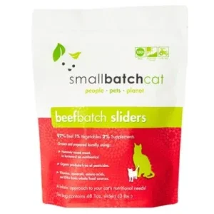 Small Batch Frozen Cat Food Sliders Beef - 9 lbs
