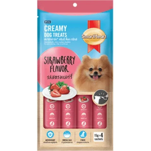 SmartHeart Chicken & Carrot, Chicken & Pumpkin and Chicken & Strawberry Dog Creamy Treat Combo - Image 2