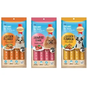 SmartHeart Chicken & Carrot, Chicken & Pumpkin and Chicken & Strawberry Dog Creamy Treat Combo