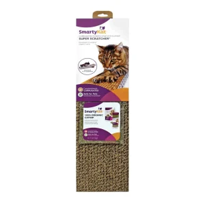 SmartyKat Super Scratcher+ Single Wide Corrugated Cat Scratcher with Organic Catnip, Brown