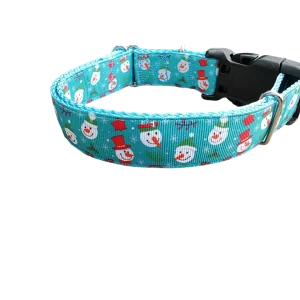 Snowman Christmas Nylon Dog Collar