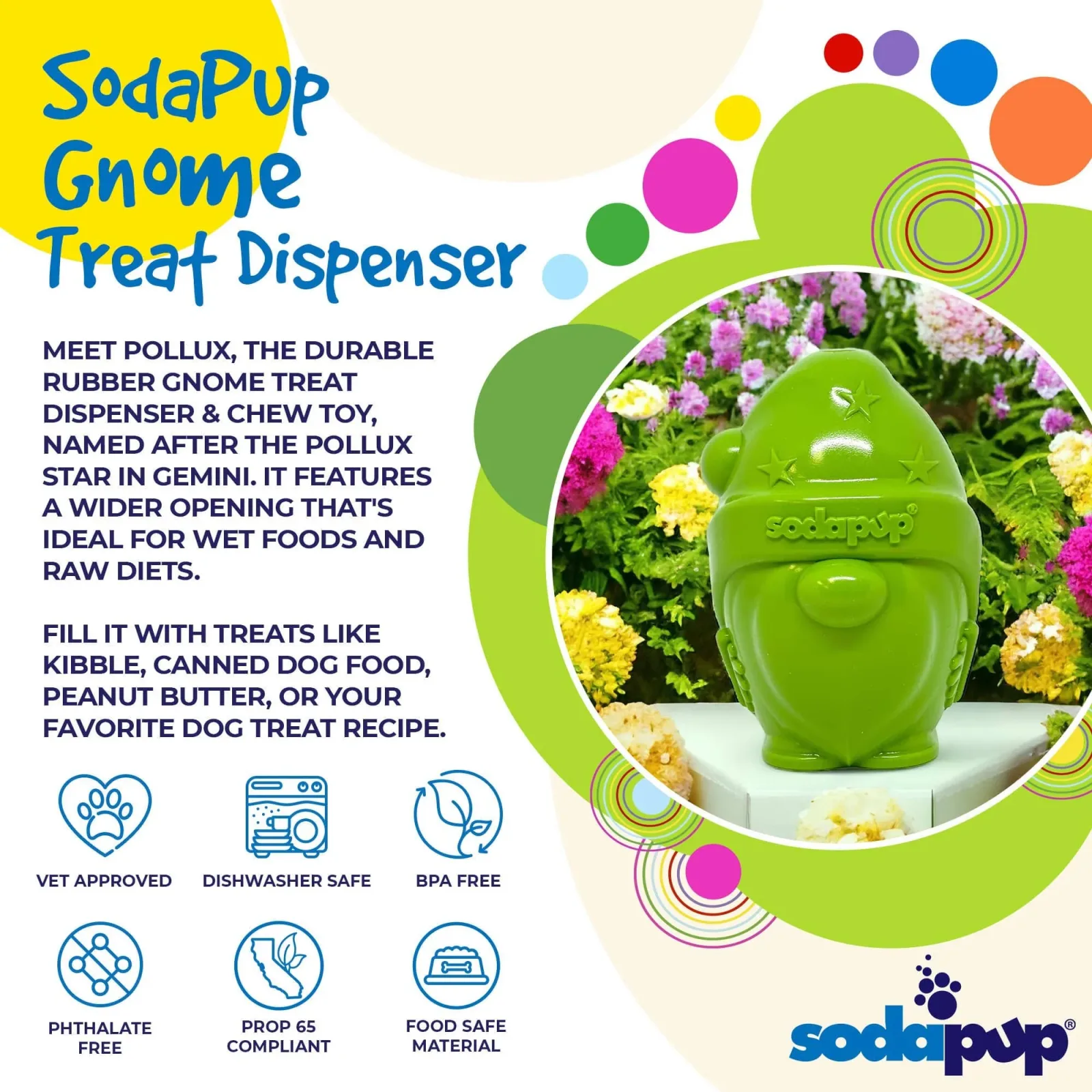 SodaPup - Gnome Durable PUP-X Synthetic Rubber Treat Dispenser - Image 2
