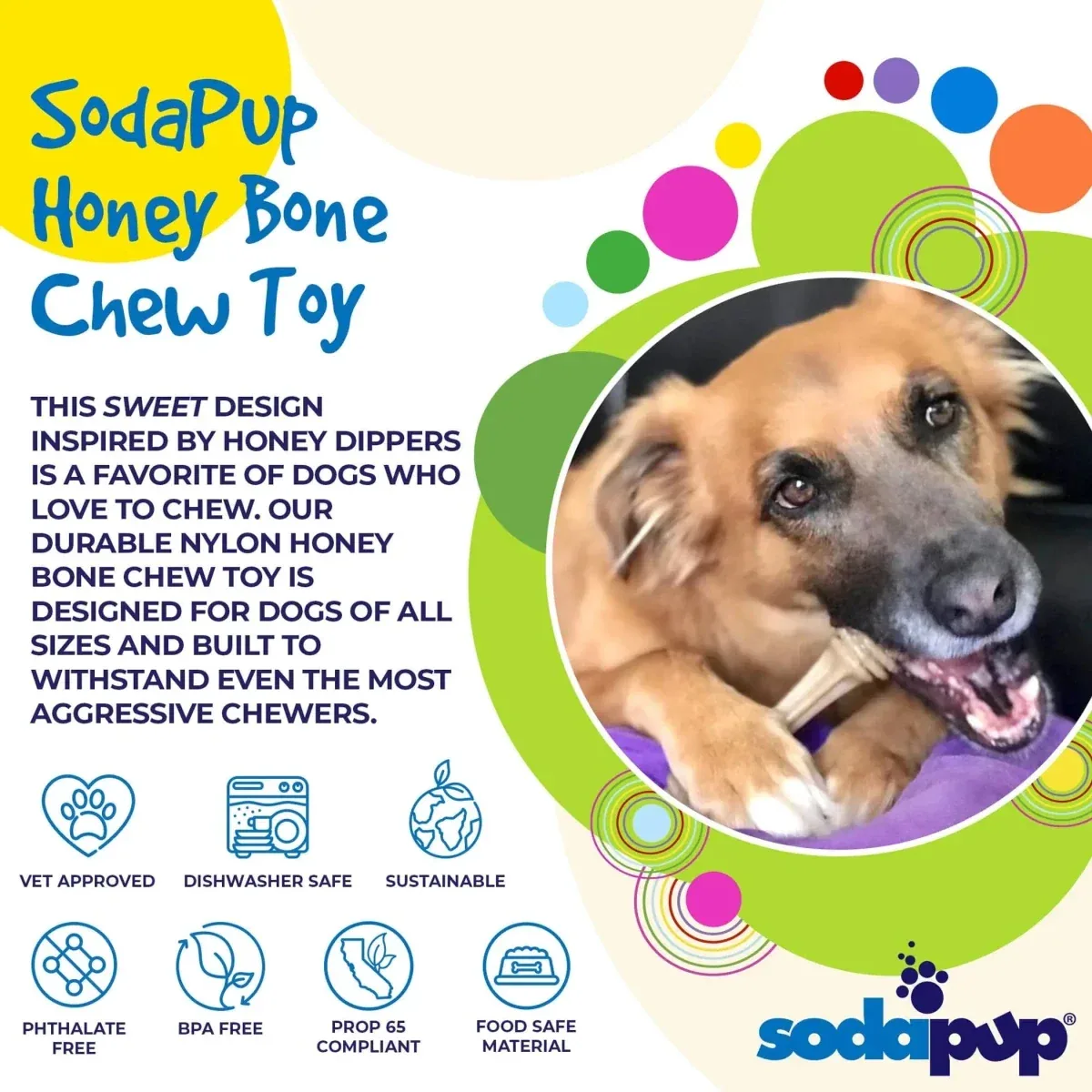 SP Honey Bone Ultra Durable Nylon Dog Chew Toy for Aggressive Chewers - Image 2