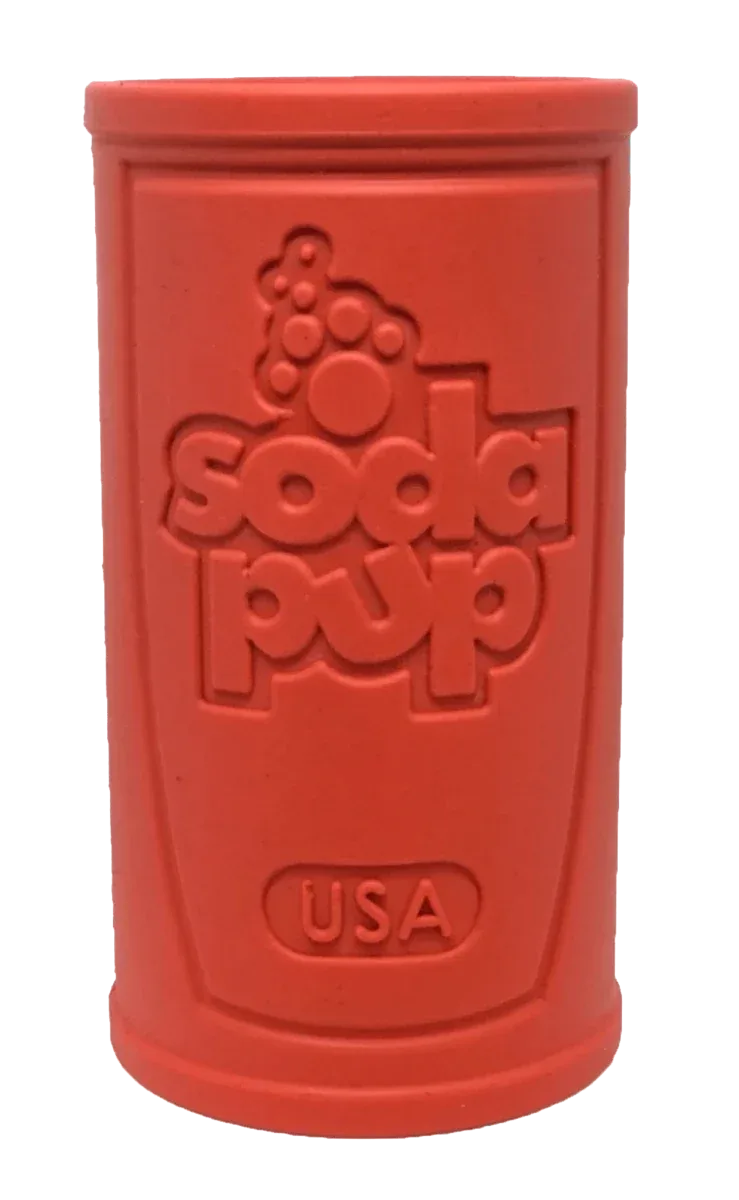 SP Retro Soda Can Durable Rubber Chew Dog Toy and Treat Dispenser