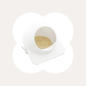Space Capsule Semi-Enclosed Cat Litter Box with Scoop