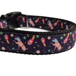 Space Dogs Nylon Dog Collar