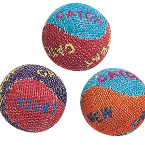 Spot Burlap Ball Catnip Cat Toy Assorted, 1.5 in 3 ct