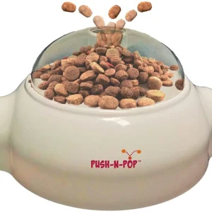 Spot Cat Treat Dispenser Cat Toy Push-n-Pop White
