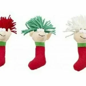 Spot Holiday Wooly Elf Cat Toy With Catnip - Assorted