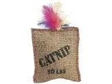 Spot Jute and Feather Sack Cat Toy with Catnip, Brown, 7 in - Image 2