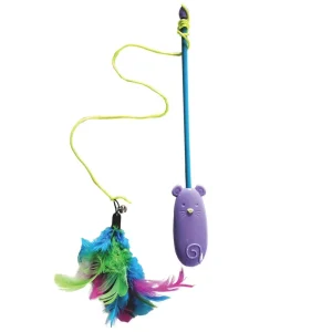 Spot Laser and Feather Teaser Wand Cat Toy Assorted, 12 in