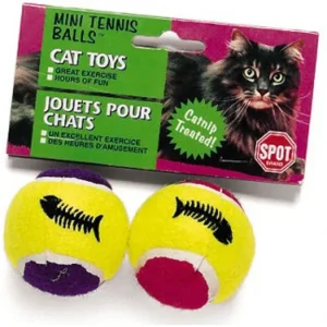 Spot Mini Tennis Balls Cat Toy with Bell and Catnip Assorted 2 in Mini, 2 ct