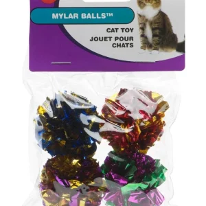 Spot Mylar Ball Cat Toy Multi-Color 1.5 in 4 ct