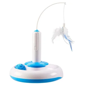 Spot Spin Around Track Cat Toy White & Blue