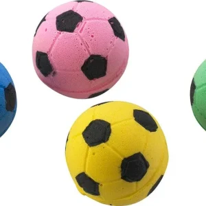 Spot Sponge Soccer Ball Cat Toy Multi-Color 4 ct