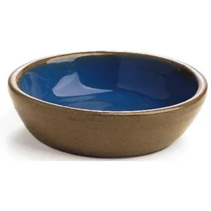 Spot Standard Crock Cat Saucer Tan & Blue 5 in