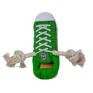 Squeaky Comfort Plush Sneaker Dog Toy – with Treat Compartment, Safe & Durable