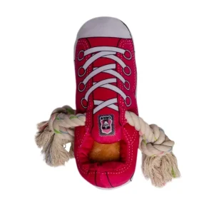 Squeaky Comfort Plush Sneaker Dog Toy – with Treat Compartment, Safe & Durable