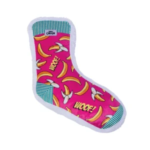 Squeaky Sock Plush Dog Toy