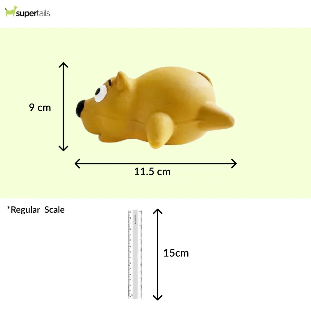 Squeeezys Latex Little Bear Squeaky Chew Toy for Dogs (Brown) - Image 2