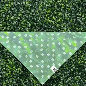 St. Patricks Day Dog Bandana Tie And Snap Tie Dye Shamrock