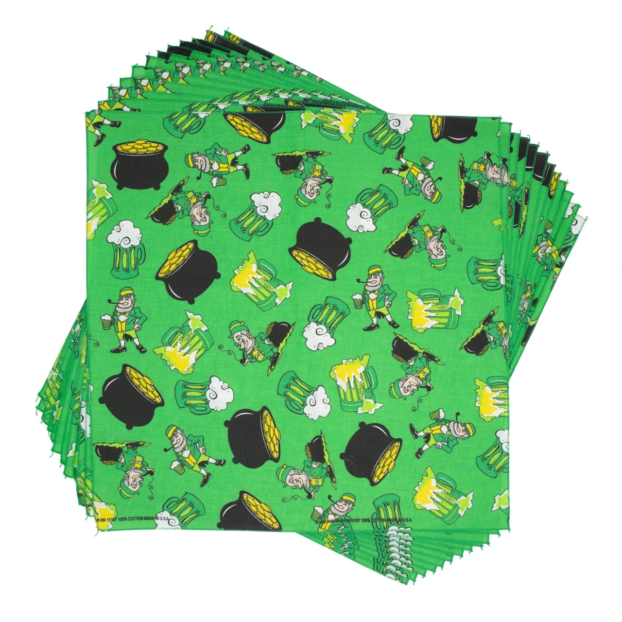 St. Patty's Party Dog Bandana, 22 inch, 12 Pack
