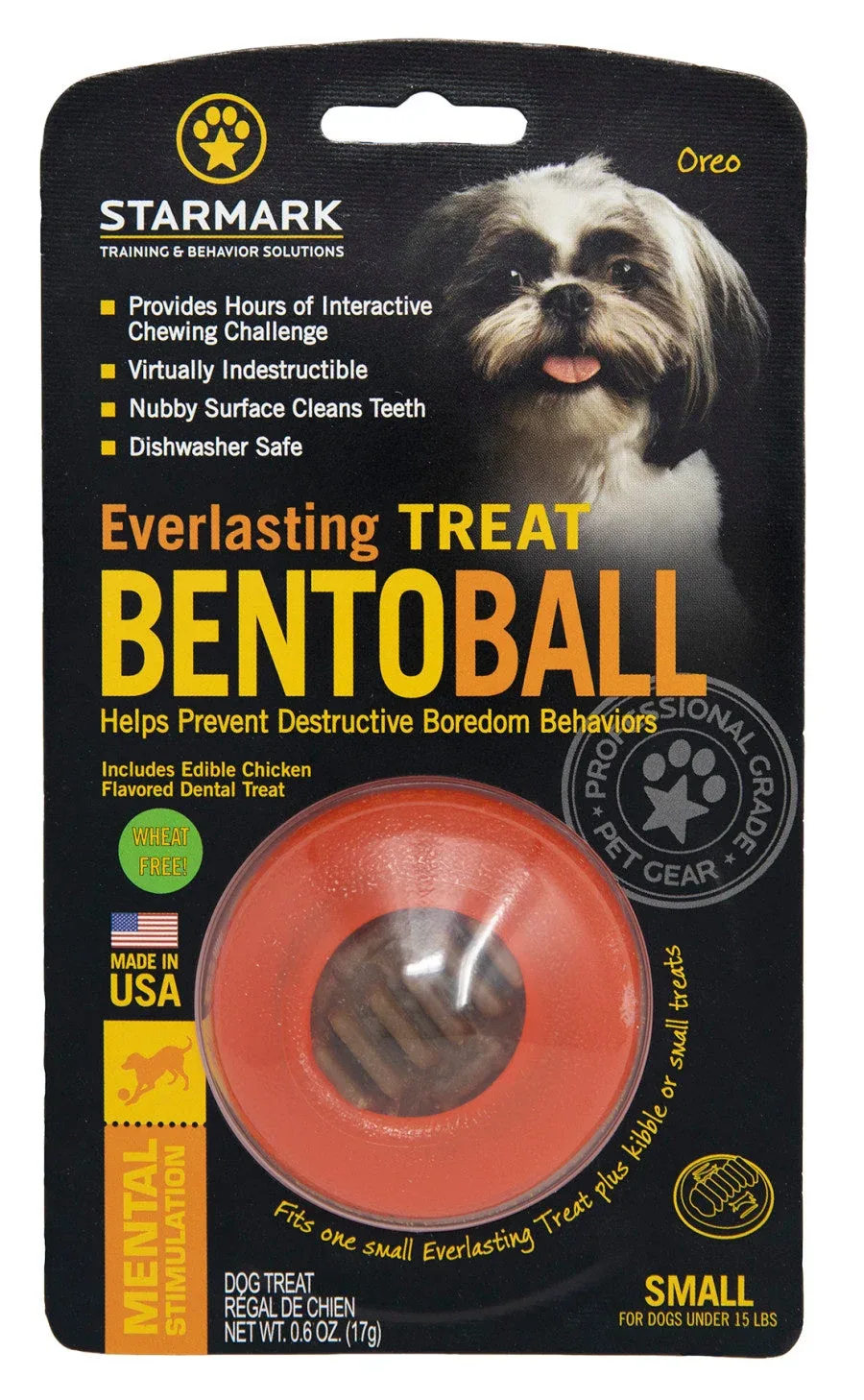 Starmark Everlasting Treat Bento Ball Dog Chew Toy Small