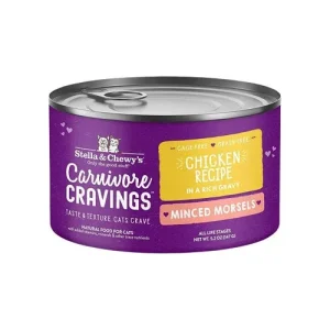 Stella & Chewy's Carnivore Cravings Minced Morsels Chicken Wet Cat Food, 5.2 oz each, Case of 24