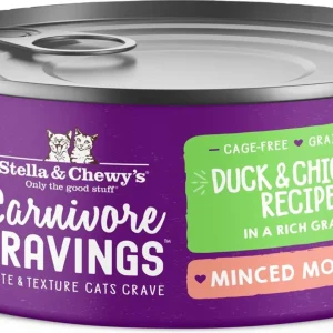 Stella & Chewy's Carnivore Cravings Minced Morsels Duck & Chicken Wet Cat Food, 2.8 oz each, Case of 24
