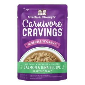 Stella & Chewy's Carnivore Cravings Morsels 'N' Gravy Salmon & Tuna Wet Cat Food, 2.8 oz each, Case of 24