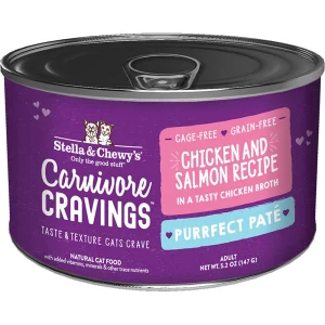 Stella & Chewy's Carnivore Cravings Pate Wet Cat Food - Chicken & Salmon, 5.2 oz each, Case of 24