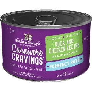 Stella & Chewy's Carnivore Cravings Pate Wet Cat Food - Duck and Chicken, 5.2 oz each, Case of 24