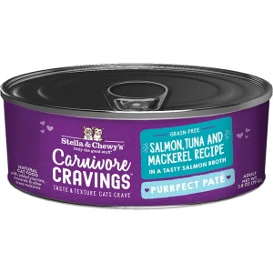 Stella & Chewy's Carnivore Cravings Pate Wet Cat Food - Wild-Caught Salmon and Tuna, 2.8 oz each, Case of 24