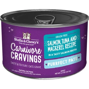 Stella & Chewy's Carnivore Cravings Pate Wet Cat Food - Wild-Caught Salmon and Tuna, 5.2 oz each, Case of 24