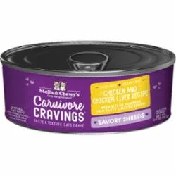 Stella & Chewy's Carnivore Cravings Shredded Chicken Liver Canned Cat Food - 2.8 Oz - Case of 24