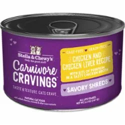 Stella & Chewy's Carnivore Cravings Shredded Chicken Liver Canned Cat Food - 5.2 Oz - Case of 24