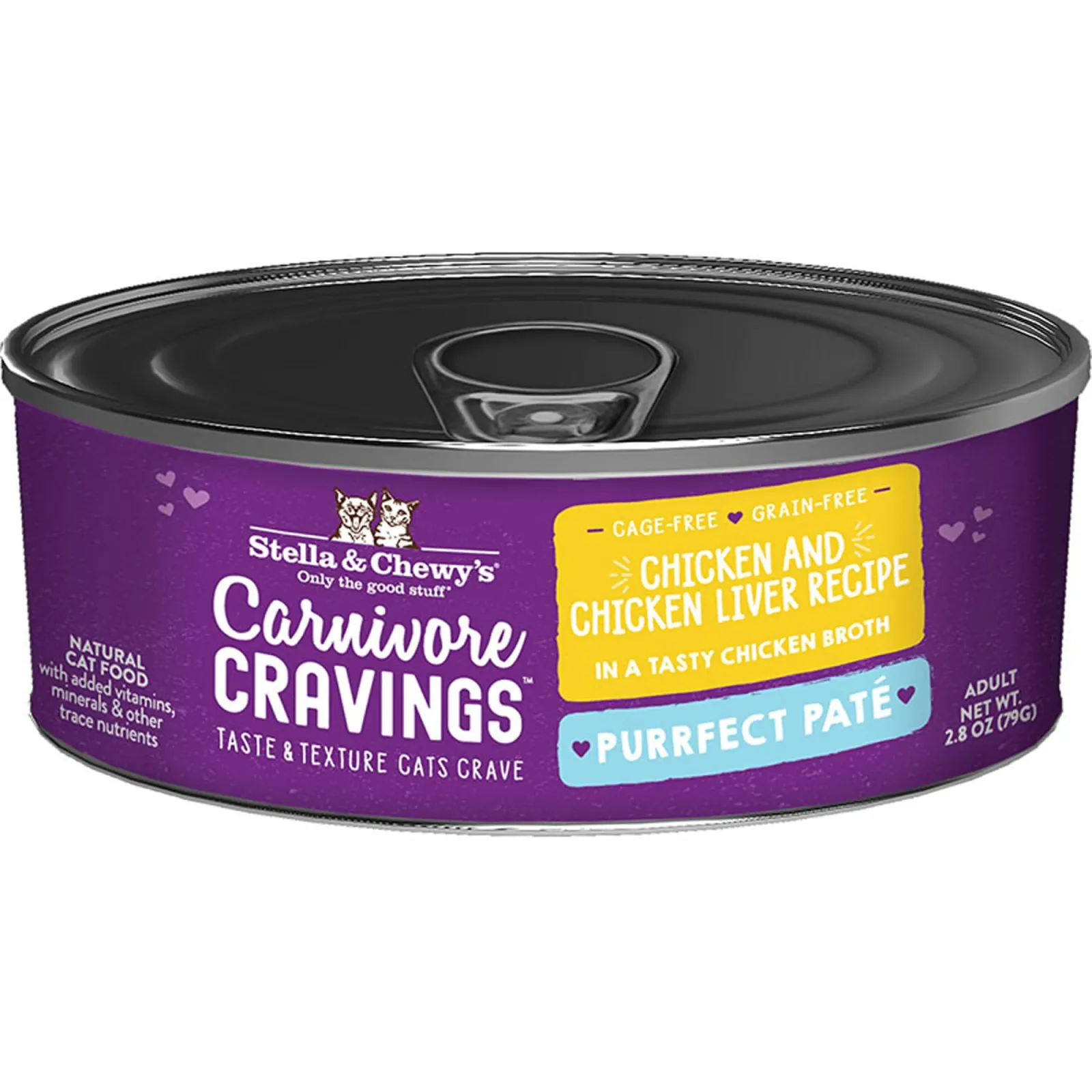 Stella & Chewy's Cat Carnivore Cravings Pate Chicken and Liver, 2.8 oz each, Case of 24