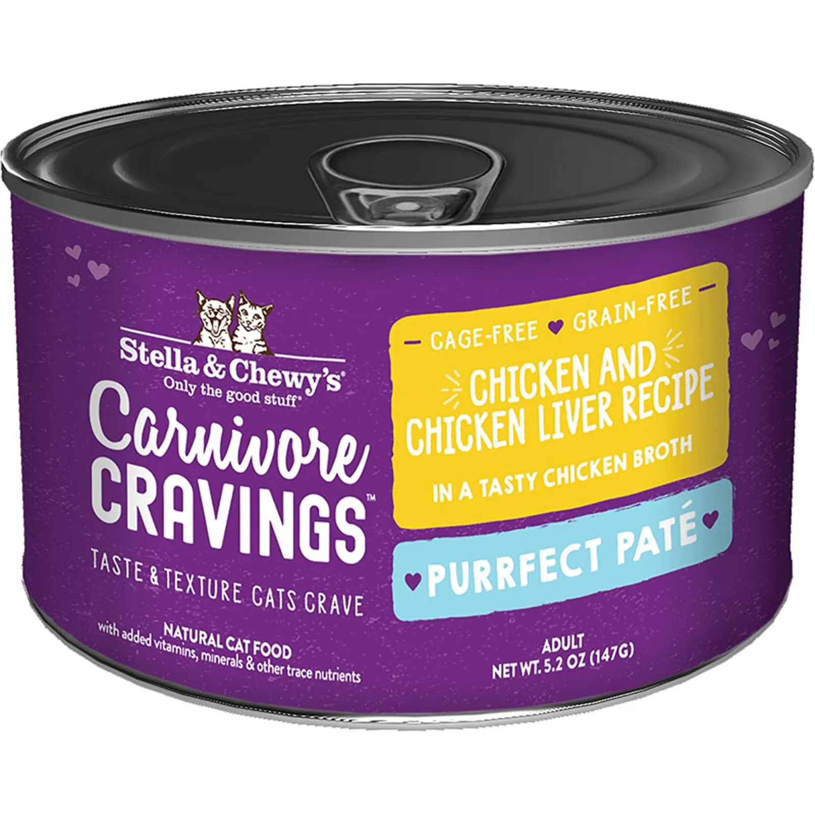Stella & Chewy's Cat Carnivore Cravings Pate Chicken and Liver, 5.2 oz each, Case of 24