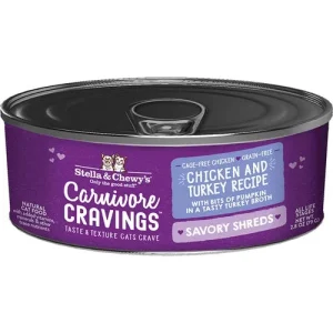 Stella & Chewy's Cat Carnivore Cravings Shred Chicken and Turkey, 2.8 oz each, Case of 24